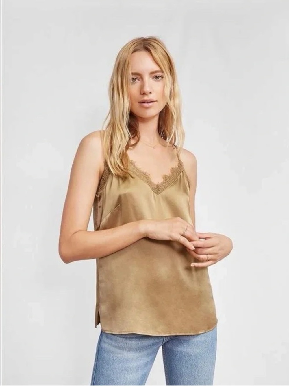 Anine Bing 100% Silk Camisole in Color Toast Size XS - Picture 2 of 10